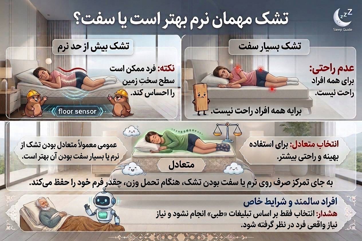 تشک مهمان نرم بهتر است یا سفت؟